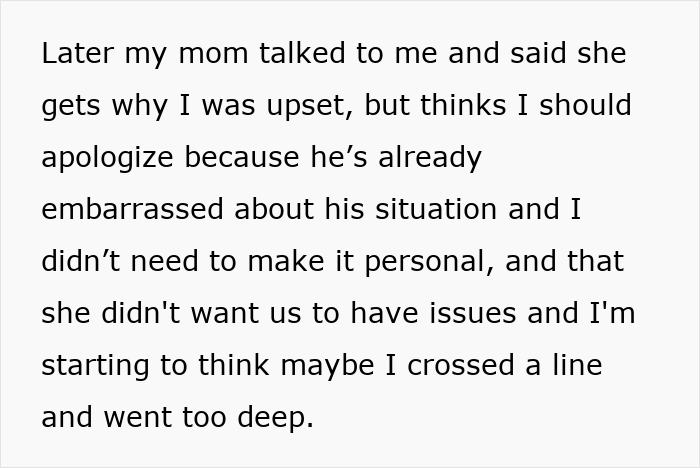 Text excerpt about a bald and divorced man shaming nephew over long hair and cooking for girlfriend, causing tension. Text excerpt about a bald and divorced man shaming nephew over long hair and cooking for girlfriend, causing tension.