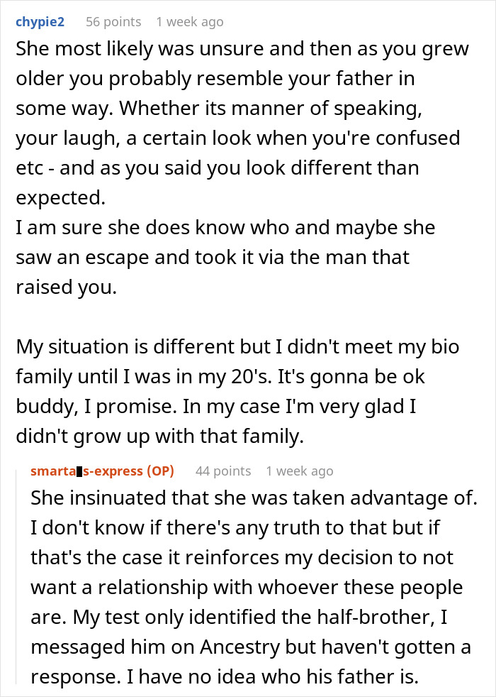 Man finds out he has a secret family after wife pressures him to take an ancestry test for fun. Man finds out he has a secret family after wife pressures him to take an ancestry test for fun.