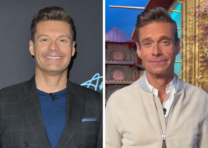 Ryan Seacrest with an extremely skinny face, highlighting a growing Hollywood trend affecting fans' concerns.