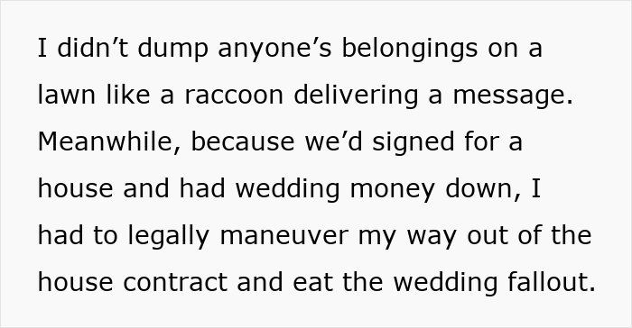 Paragraph about an adult man breaks off engagement, describing legal and wedding fallout.