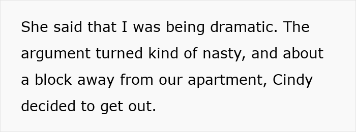 Text excerpt about a dramatic argument where the girlfriend calls the boyfriend for rescue after male bestie tries to make a move.