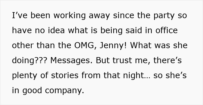Text conversation about a woman’s actions sparking debate on workplace double standards and consequences for a man.
