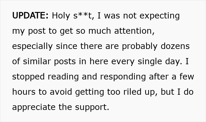 Text update expressing surprise at unexpected attention on a wife decides to live life exactly like her husband post.