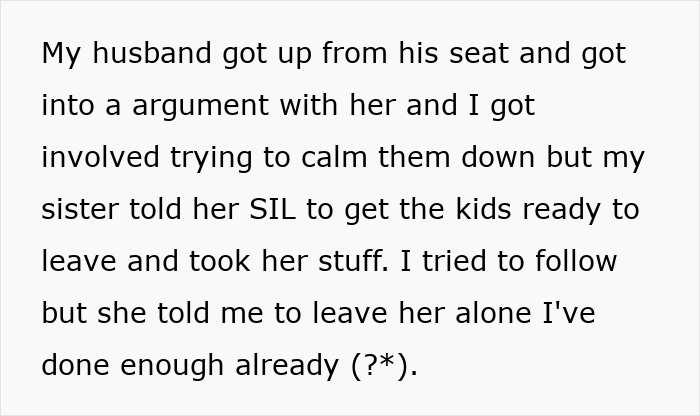 Text describing a family argument at Thanksgiving involving a guy saying the wrong thing about late BIL, traumatizing kids and causing tension. Text describing a family argument at Thanksgiving involving a guy saying the wrong thing about late BIL, traumatizing kids and causing tension.