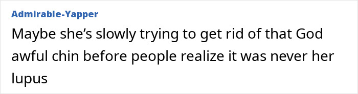 Comment on a social platform discussing fans blaming plastic surgery for Selena Gomez's transformation in recent photos. Comment on a social platform discussing fans blaming plastic surgery for Selena Gomez's transformation in recent photos.