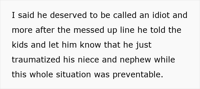 Alt text: Man says wrong thing about late brother-in-law at Thanksgiving, traumatizing kids and acting unaware of impact.