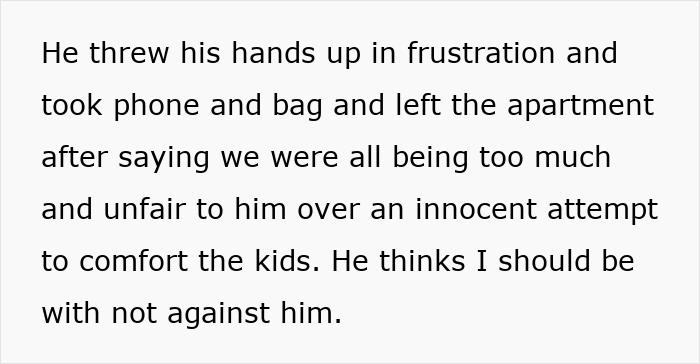 Alt text: Man reacts with frustration and leaves apartment after upsetting kids during Thanksgiving with late brother-in-law talk. Alt text: Man reacts with frustration and leaves apartment after upsetting kids during Thanksgiving with late brother-in-law talk.
