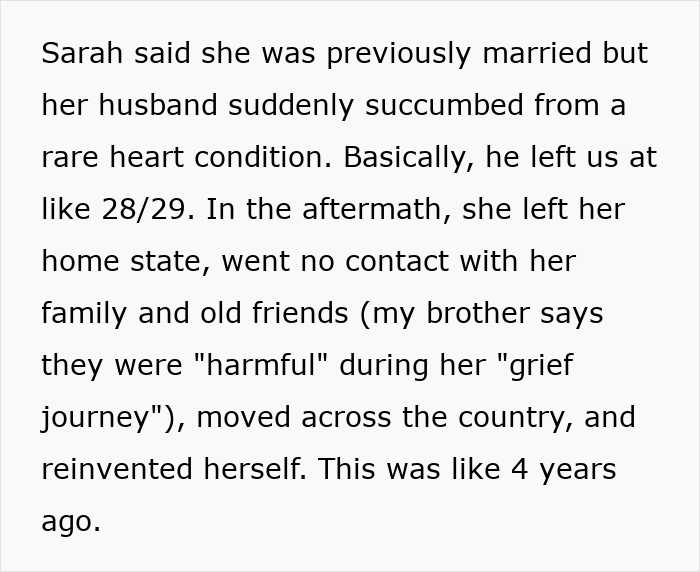 Text describing a fiancée’s fabricated past life and widow status revealed through simple Venmo search. Text describing a fiancée’s fabricated past life and widow status revealed through simple Venmo search.