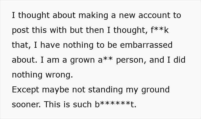 Alt text: Text post about a wife deciding to live life like her husband, causing frustration and conflict between them.