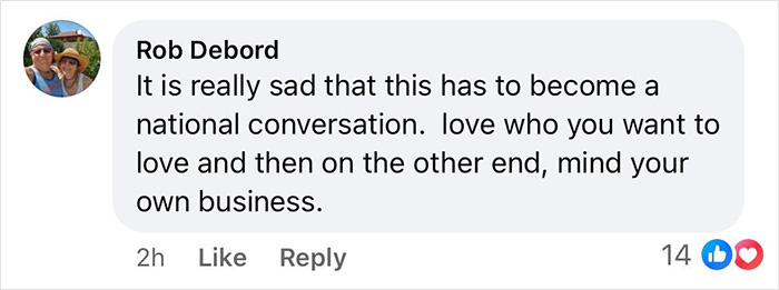 Social media comment: sad this is a national conversation; love who you want — Gay couple responds Social media comment: sad this is a national conversation; love who you want — Gay couple responds