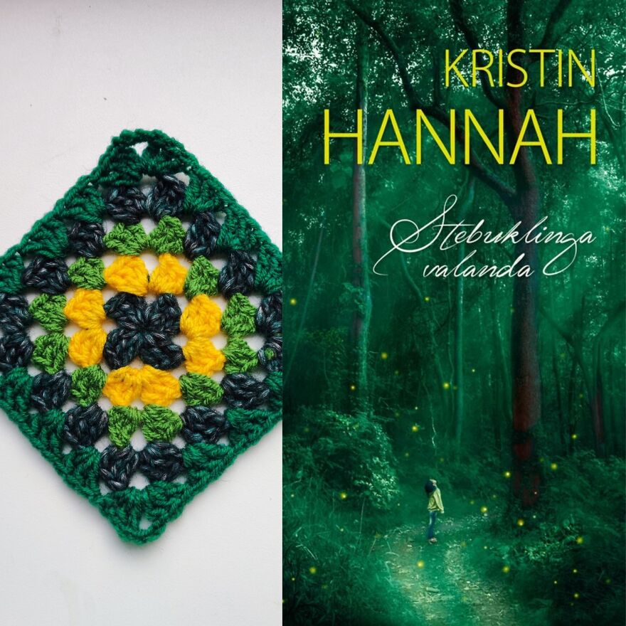 Violeta's Book Blanket, 96 Granny Squares Based On Book Covers