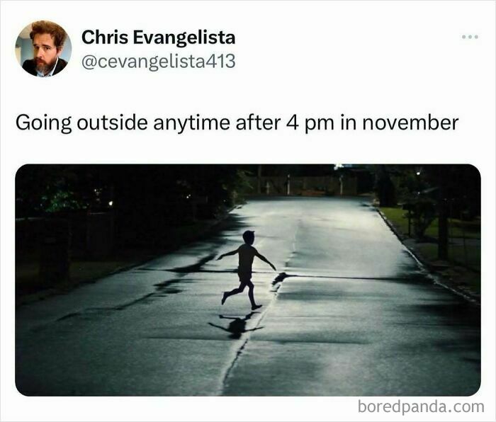 Child running on a dark street at night, illustrating a random meme to spice up life and add humor to boring moments.