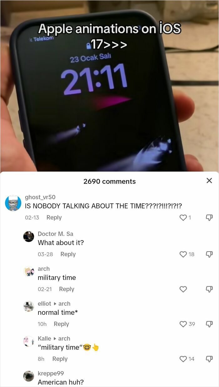 Smartphone screen showing an internet comment thread with ridiculous American internet comments getting roasted.
