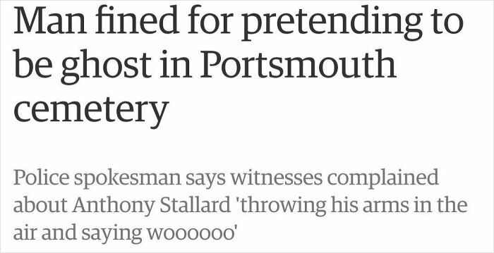 Man fined for pretending to be ghost in cemetery after wild incident making headlines worldwide.