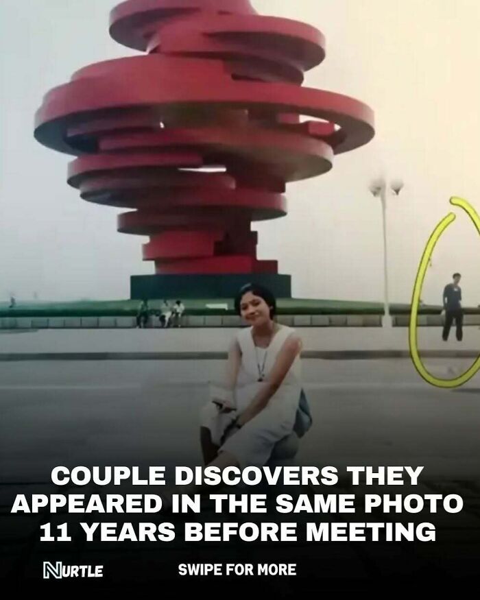 Couple appearing in the same photo years before meeting, one of the random facts that are fun to know and share.