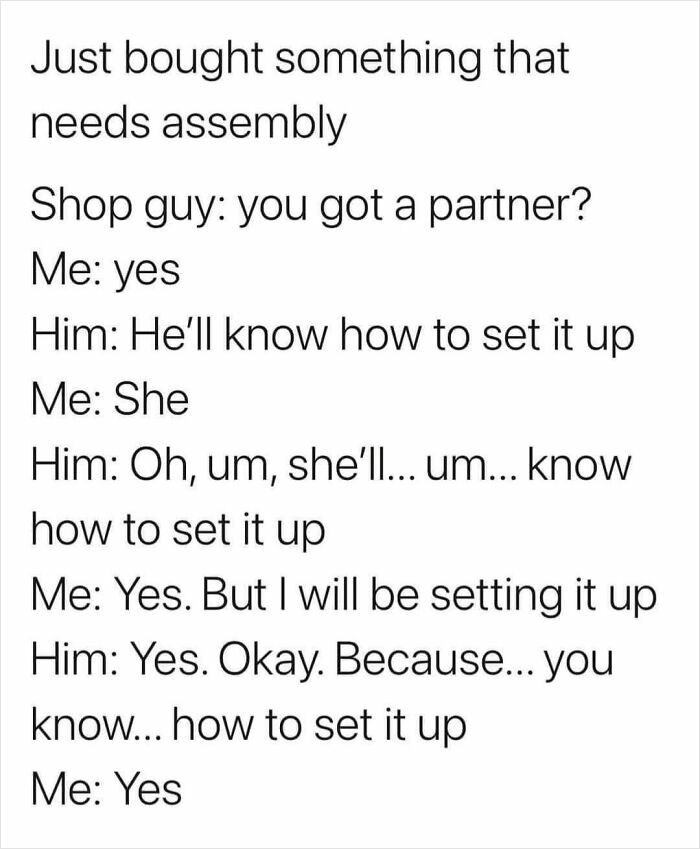 Text post highlighting gender bias with feminist posts calling out the patriarchy and challenging traditional roles.