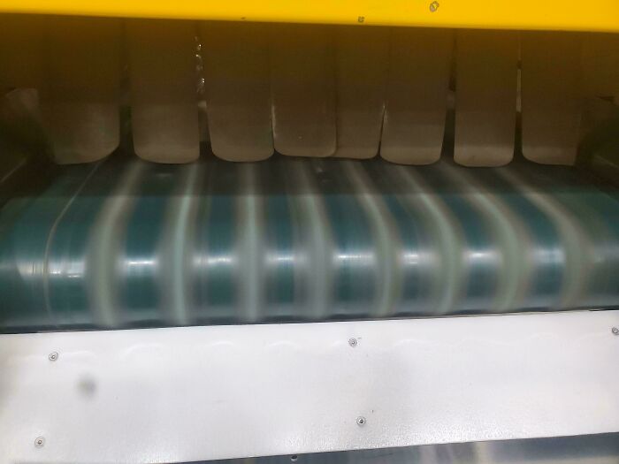 Close-up of worn down rubber rollers showing texture changes on everyday objects in unexpected ways.