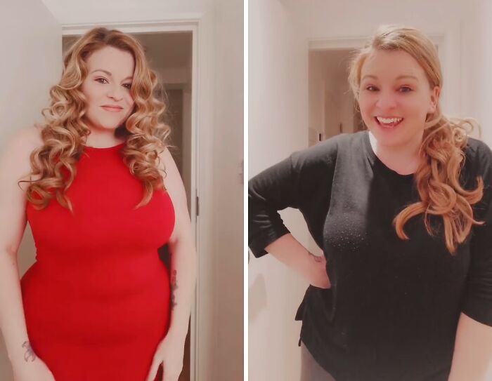 Two women posing side by side showing personal glow down transformation stories since they peaked in confidence and appearance.