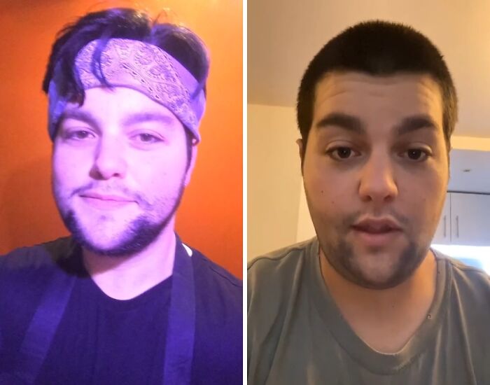 Side-by-side images of a man showing a glowing down transformation, illustrating how people have changed since their peak.