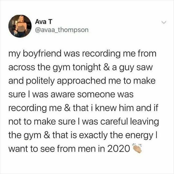 Social media post highlighting feminist posts that call out the patriarchy, focusing on awareness and respectful behavior.