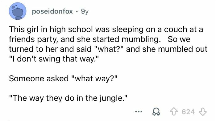 Alt text: A funny sleep talking story shared by users, highlighting the funniest things heard someone say in their sleep.