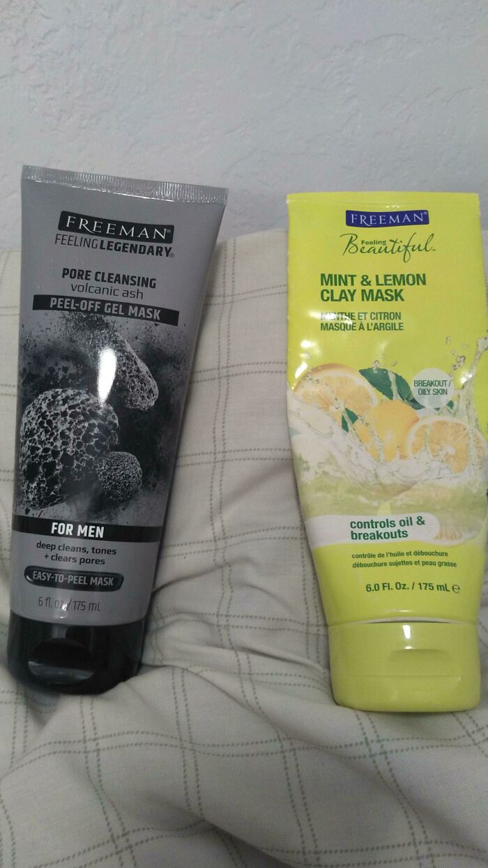 Two Freeman skincare masks side by side, highlighting gendered products as an example of gendered nonsense.