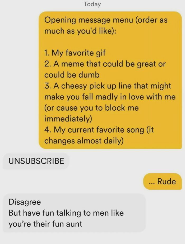 Text conversation with humorous messages including funny memes, cheesy pick up lines, and playful responses for hilarious texts screenshot.