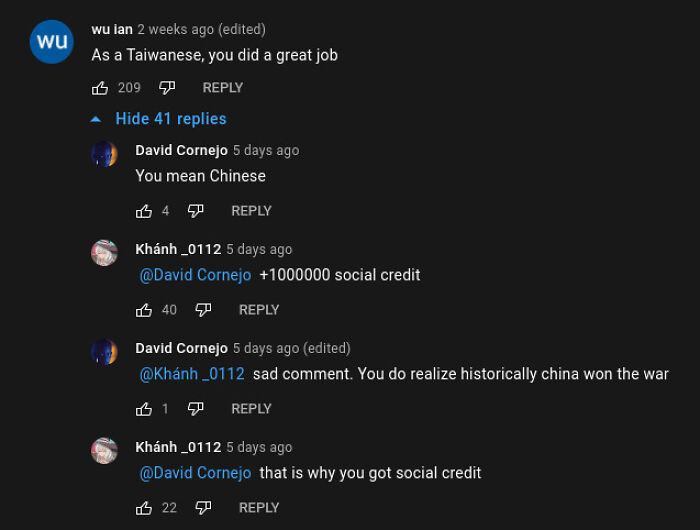 Social media comments showing witty and sharp comebacks in online discussions and debates.