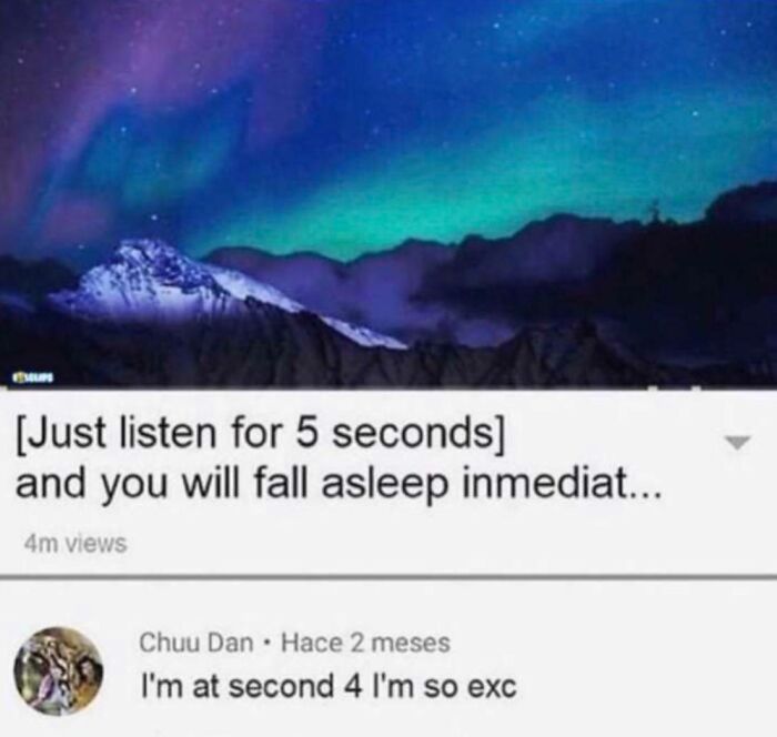 Night sky over mountains with social media comment humor about falling asleep, illustrating best comebacks and comments online.