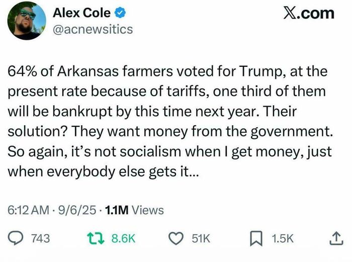 Social commentary post highlighting political and economic issues, reflecting straight to the point posts about the world we're living in.