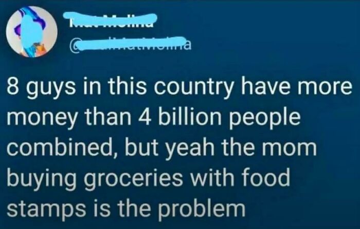 Social media post highlighting wealth inequality in the world in straight to the point posts calling out the world.