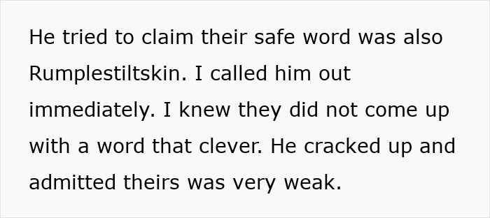 Excerpt from a man&rsquo;s snarky letter about a restaurant&rsquo;s safe word involving a humorous claim and admission of weakness.