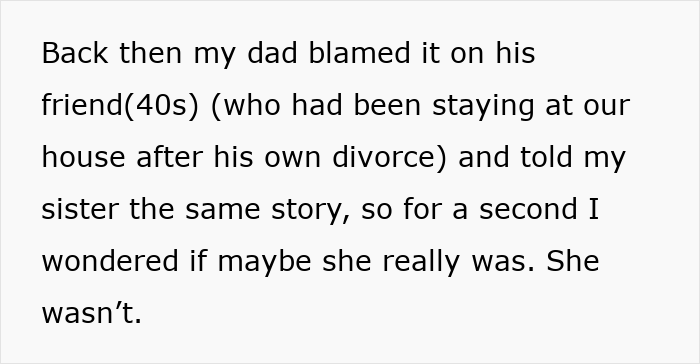 Text describing a dad’s mistress texting his adult daughter on NYE revealing proof of a months-long affair, devastating the mom. Text describing a dad’s mistress texting his adult daughter on NYE revealing proof of a months-long affair, devastating the mom.
