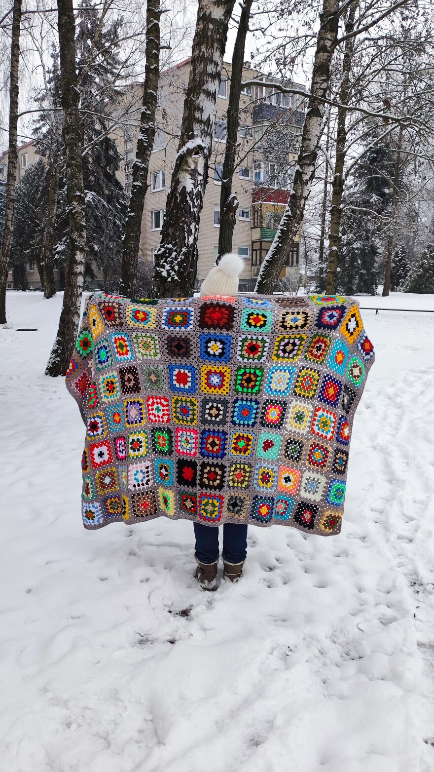 Violeta's Book Blanket, 96 Granny Squares Based On Book Covers