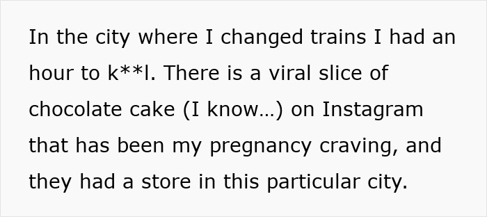 Text describing a man eating his pregnant partner's craving treat with a wild excuse causing her to rethink their relationship. Text describing a man eating his pregnant partner's craving treat with a wild excuse causing her to rethink their relationship.