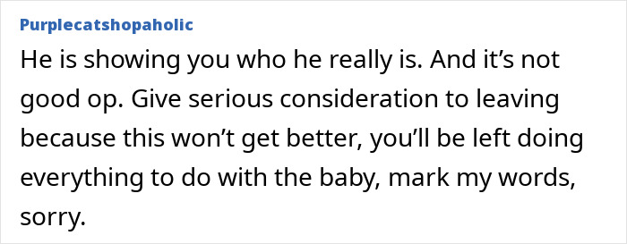 Comment warning about relationship issues after man eats pregnant partner’s craving treat, urging serious consideration. Comment warning about relationship issues after man eats pregnant partner’s craving treat, urging serious consideration.