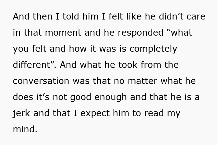 Text excerpt describing a difficult conversation about feelings involving partner sleep and calling ambulance myself.