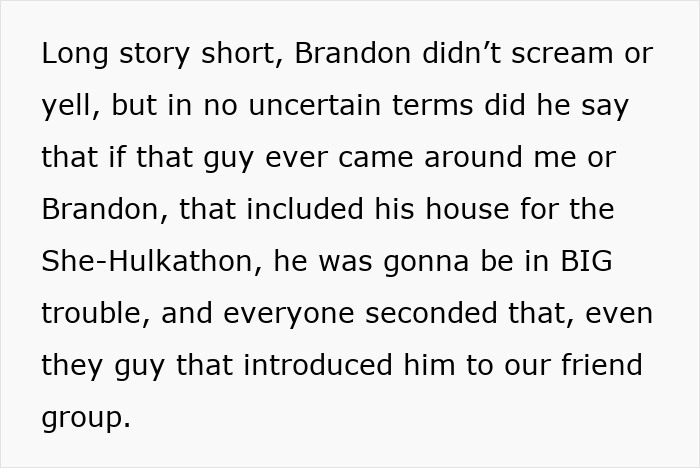 Text excerpt about a guy mocking a teen for not liking superhero stuff that turns offensive after learning it's grief-related.