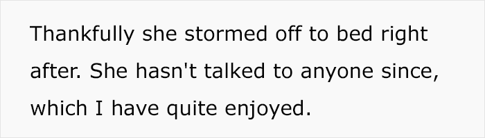 Greedy mom storming off to bed after dad reveals inheritance plans, tense family scene with relieved narrator. Greedy mom storming off to bed after dad reveals inheritance plans, tense family scene with relieved narrator.
