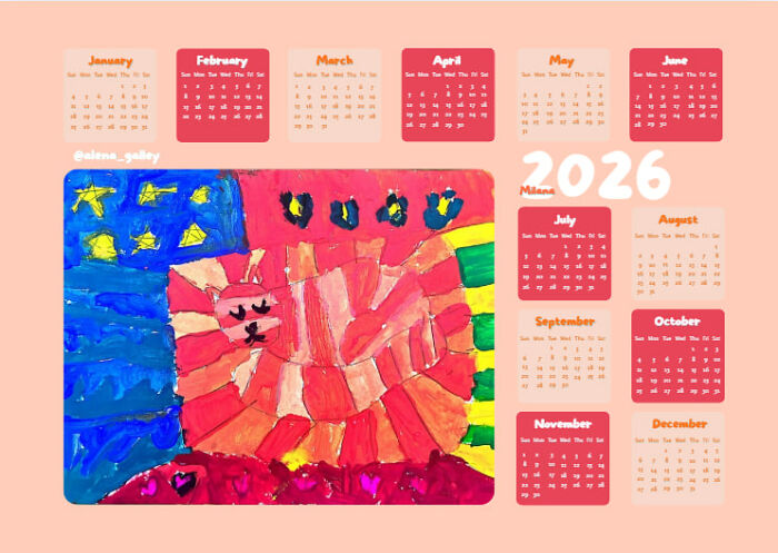 I&rsquo;m An Art Teacher, And For New Year&rsquo;s I Wanted My Students To Feel Like Real Artists - So I Turned Their Drawings Into Wall Calendars.
