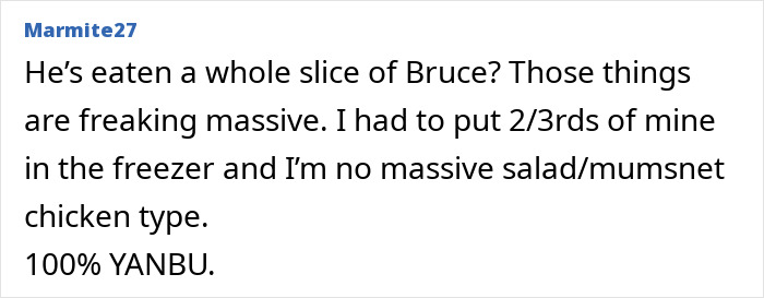 Screenshot of online comment about man eating pregnant partner’s craving treat, sparking wild relationship excuse discussion. Screenshot of online comment about man eating pregnant partner’s craving treat, sparking wild relationship excuse discussion.