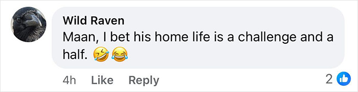 Comment on social media by user Wild Raven humorously reacting to Matt Damon's red carpet pose, expressing concern for his home life. Comment on social media by user Wild Raven humorously reacting to Matt Damon's red carpet pose, expressing concern for his home life.