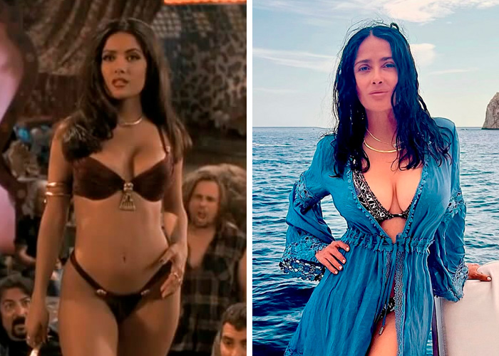 Famous woman in two photos showing her youthful appearance, highlighting women who seem to stay forever young.