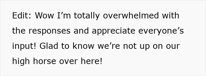 Woman furious edit message in black text on white background, thanking commenters and saying she's overwhelmed Woman furious edit message in black text on white background, thanking commenters and saying she's overwhelmed