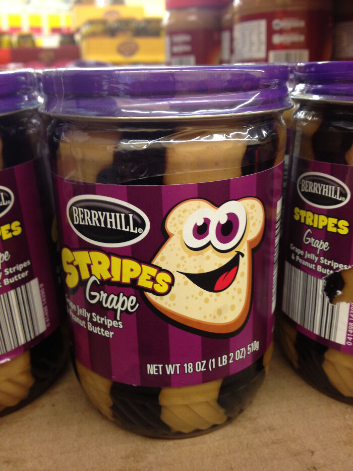 Jar of grape jelly stripes and peanut butter, illustrating unexpected things that shocked people after they got out of prison.