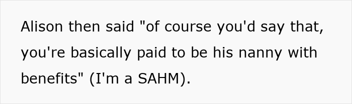 Text excerpt showing a lady insulting SIL's hubby and becoming tongue-tied addressing her partner’s indiscretions.