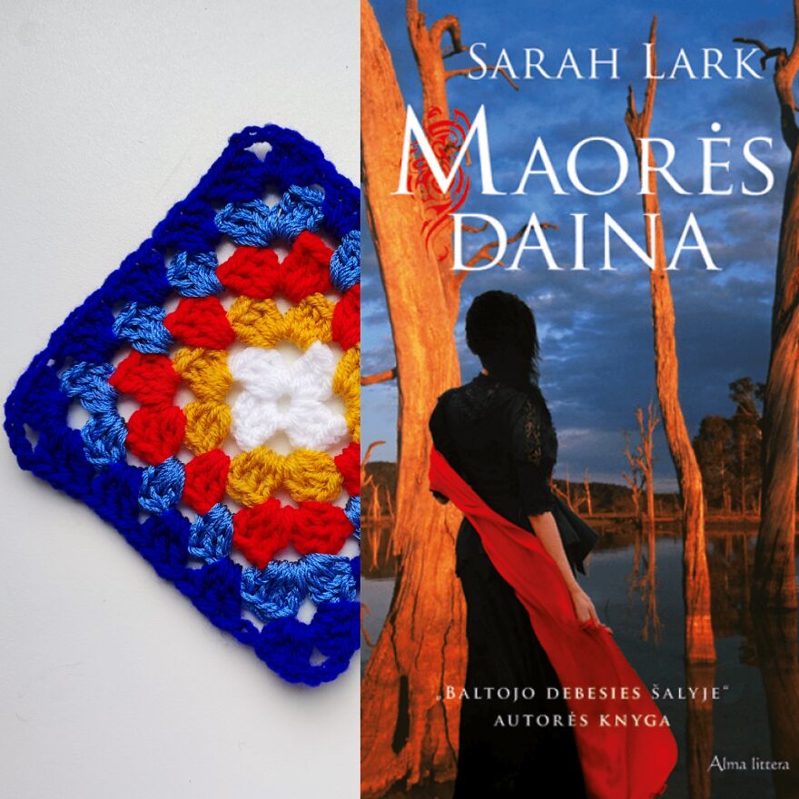 Violeta's Book Blanket, 96 Granny Squares Based On Book Covers