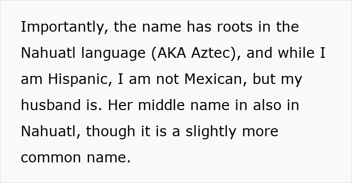Text highlighting the roots of a baby name in the Nahuatl language, related to mil-refuse-baby-name discussion.
