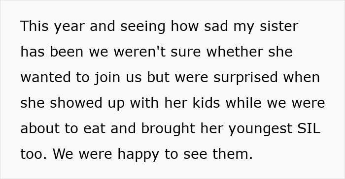 Text excerpt about a family Thanksgiving gathering mentioning the late brother-in-law and interactions with kids. Text excerpt about a family Thanksgiving gathering mentioning the late brother-in-law and interactions with kids.