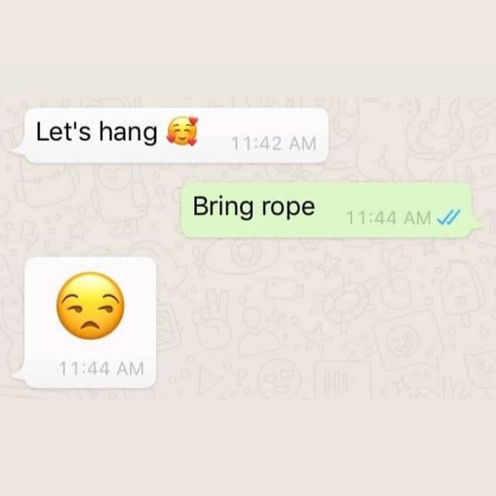 Chat conversation with funny screenshots showing a misunderstanding with emoji and sarcastic messages to distract you.